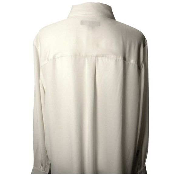 Banana Republic Dillon Classic Fit Women's‎ Sheer Cream Long Sleeve Blouse XL - Picture 3 of 7